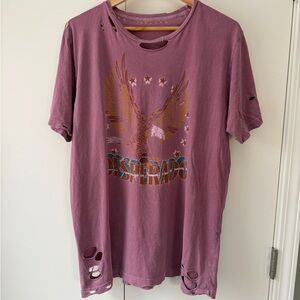 Distressed Vintage Style Desperado 100% Cotton Oversized Tee